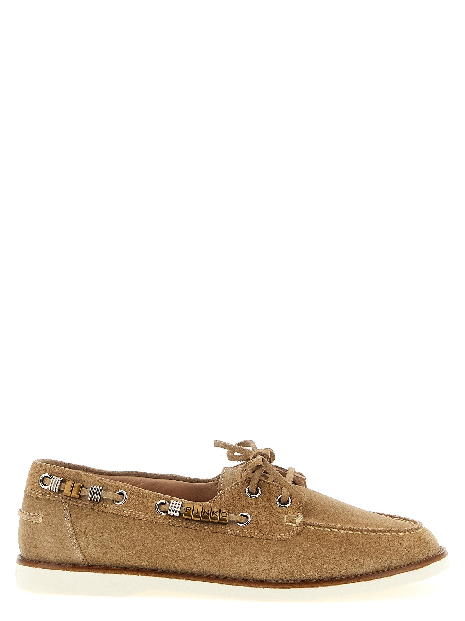 PINKO Beige Kalbsleder Mokassin