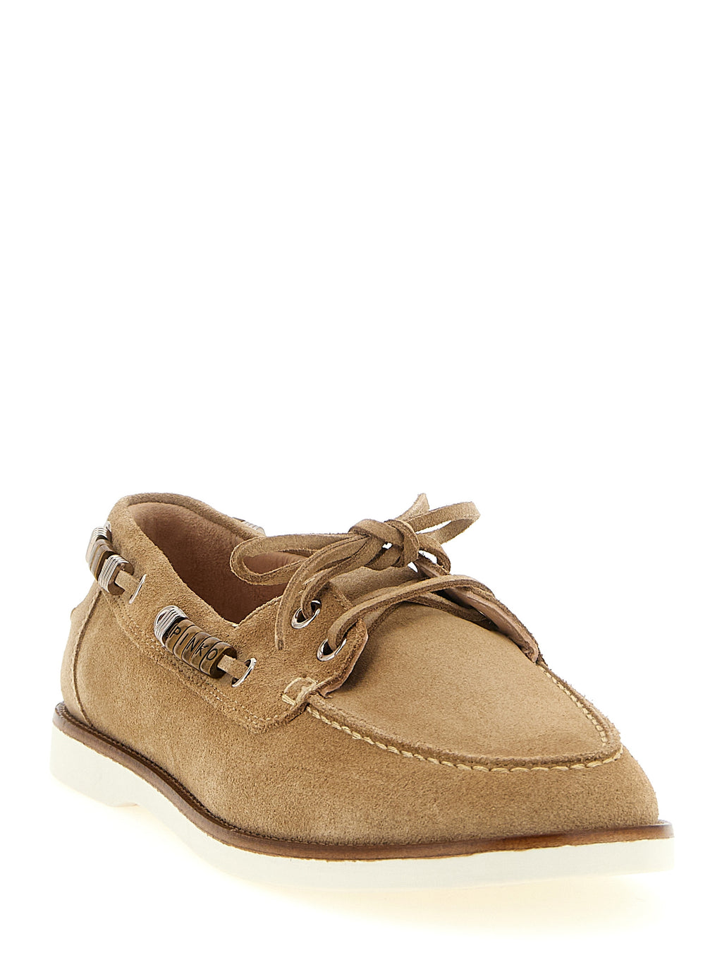 PINKO Beige Kalbsleder Mokassin