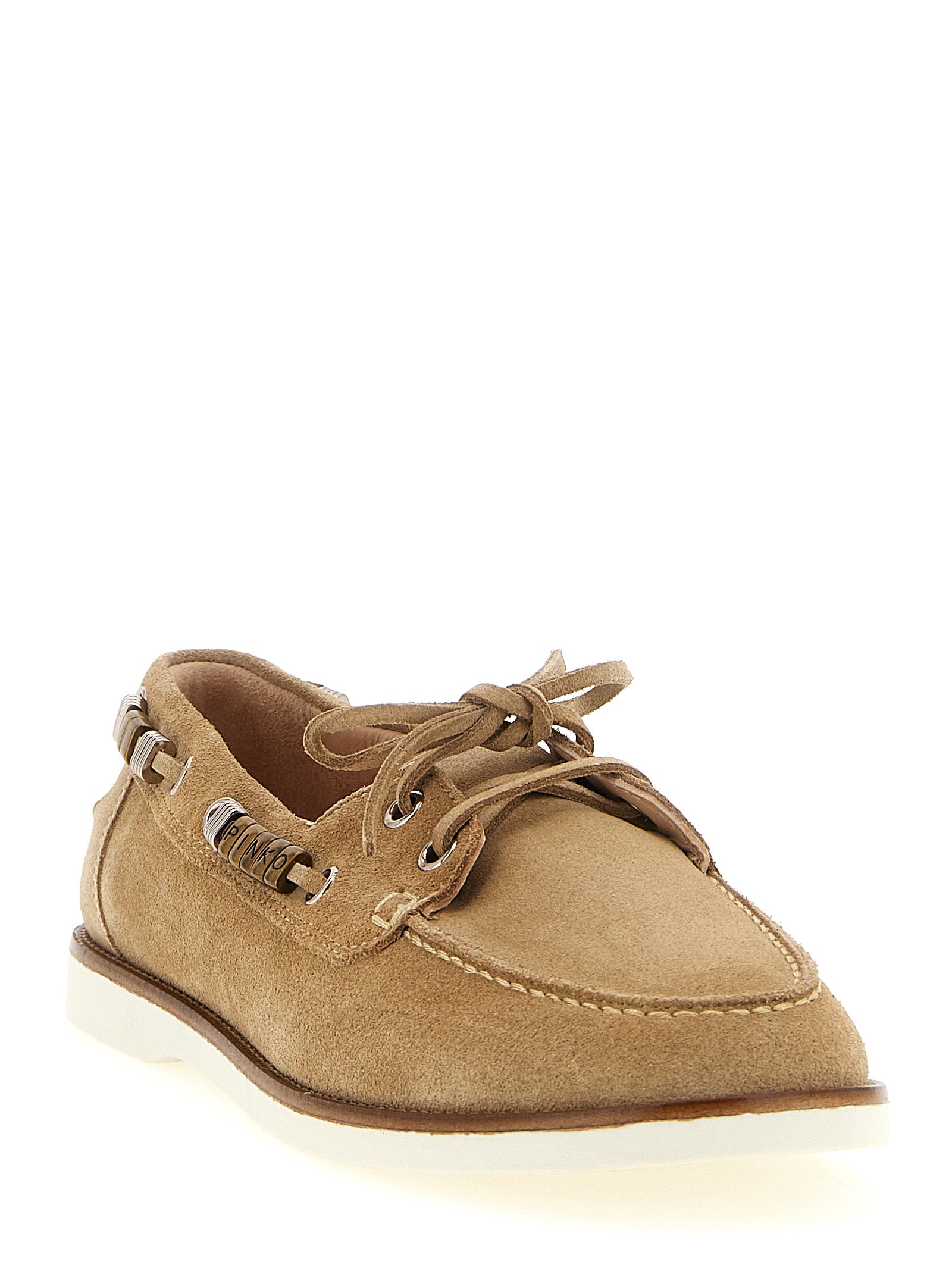 PINKO Beige Kalbsleder Mokassin