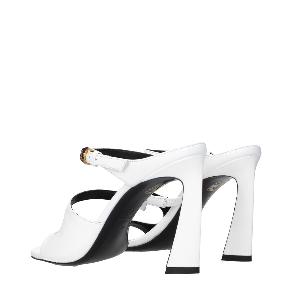 Versace Weiße Leder-Stiletto-Sandalen
