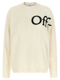 Off-White Zweifarbige Wollstrickjacke