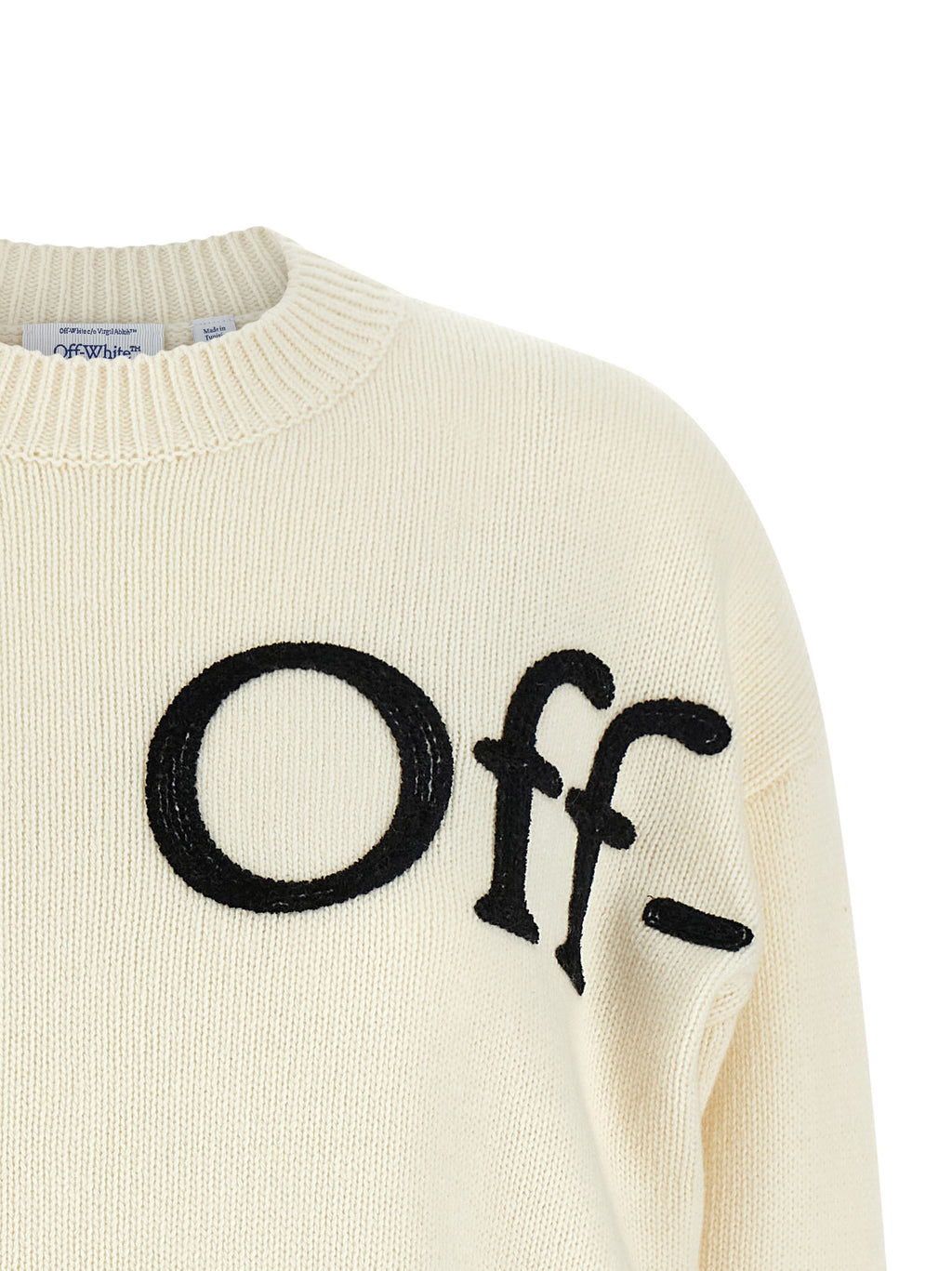 Off-White Zweifarbige Wollstrickjacke