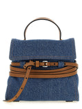Moschino Blaue Baumwoll-Handtasche