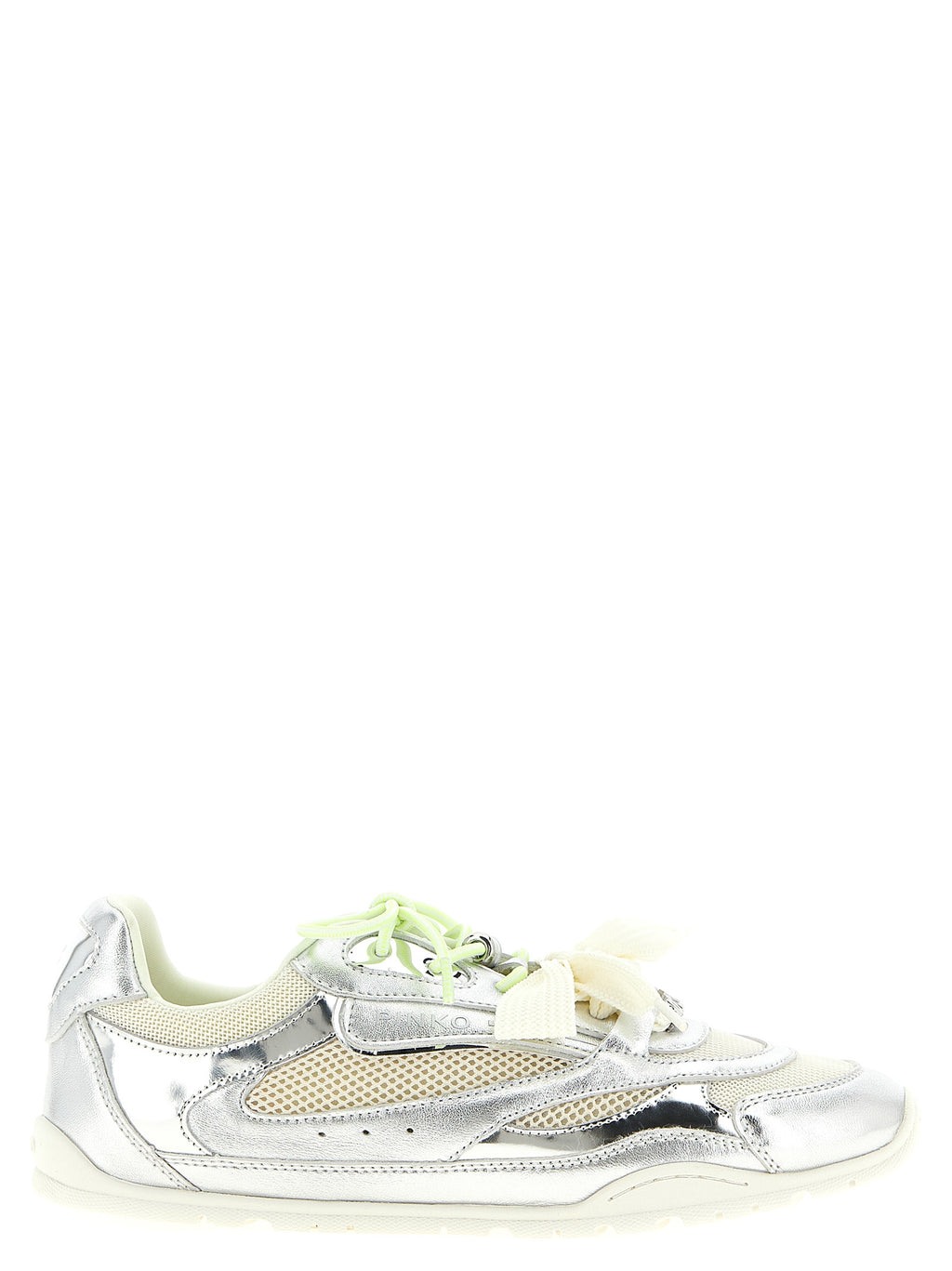 PINKO Silberne Leder-Sneaker im Athletic-Look