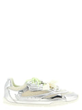 PINKO Silberne Leder-Sneaker im Athletic-Look