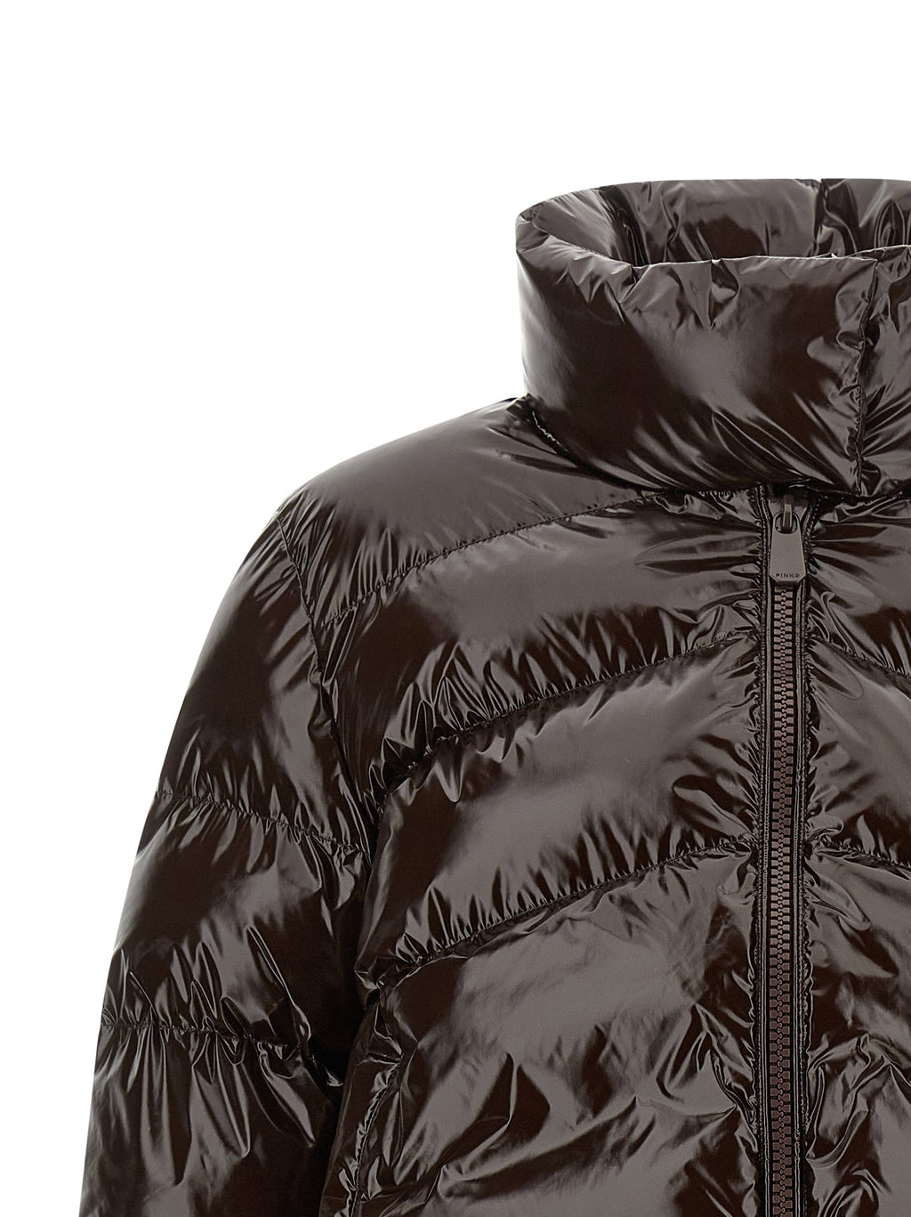 PINKO Braune Polyamid-Jacke in voller Länge