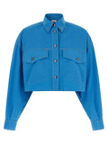 Versace Blaue Baumwollbluse