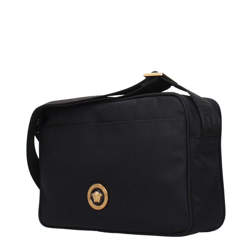 Versace Schwarze Umhängetasche aus Stoff