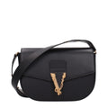 Versace Schwarze Leder Umhängetasche