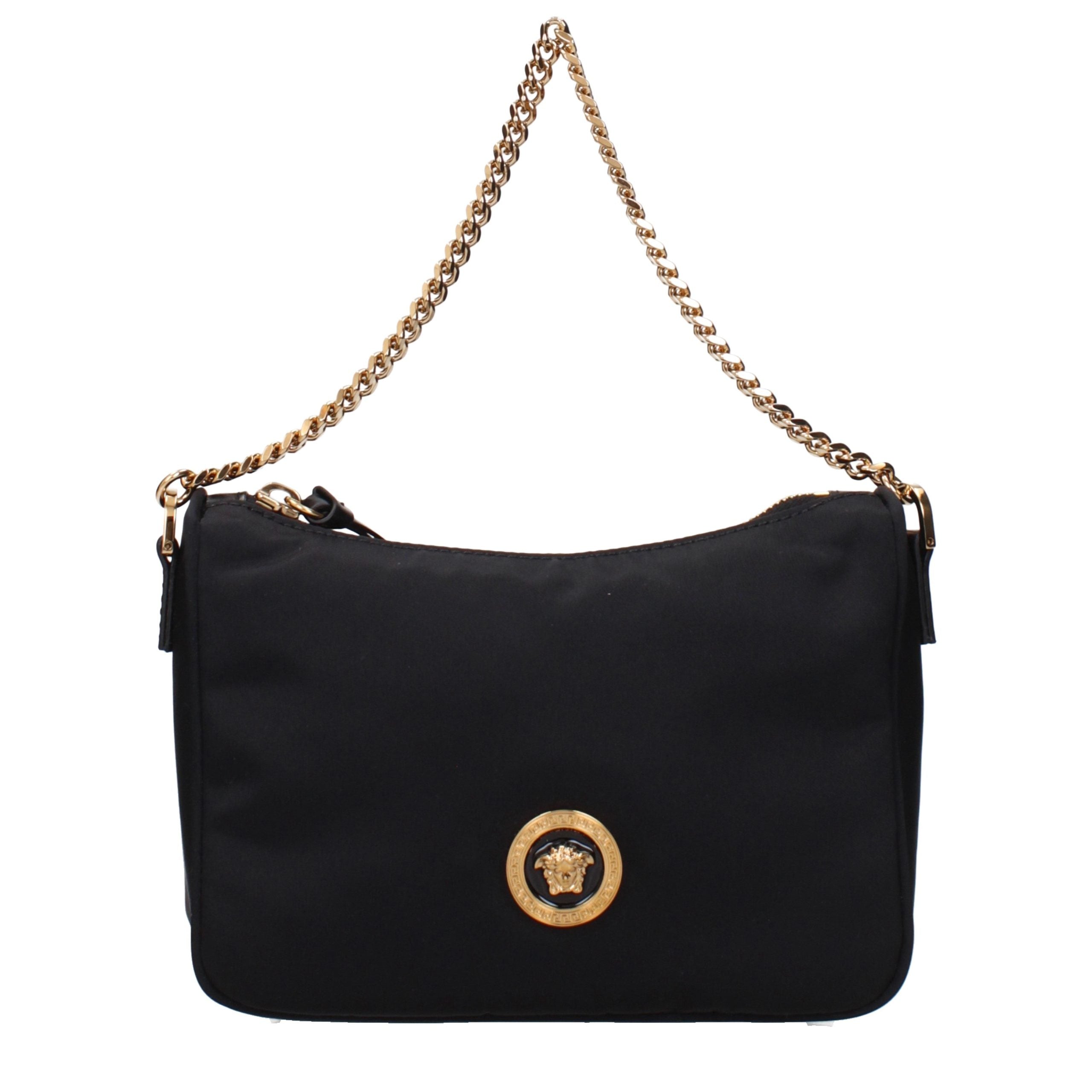 Versace Schwarze Stoffhandtasche