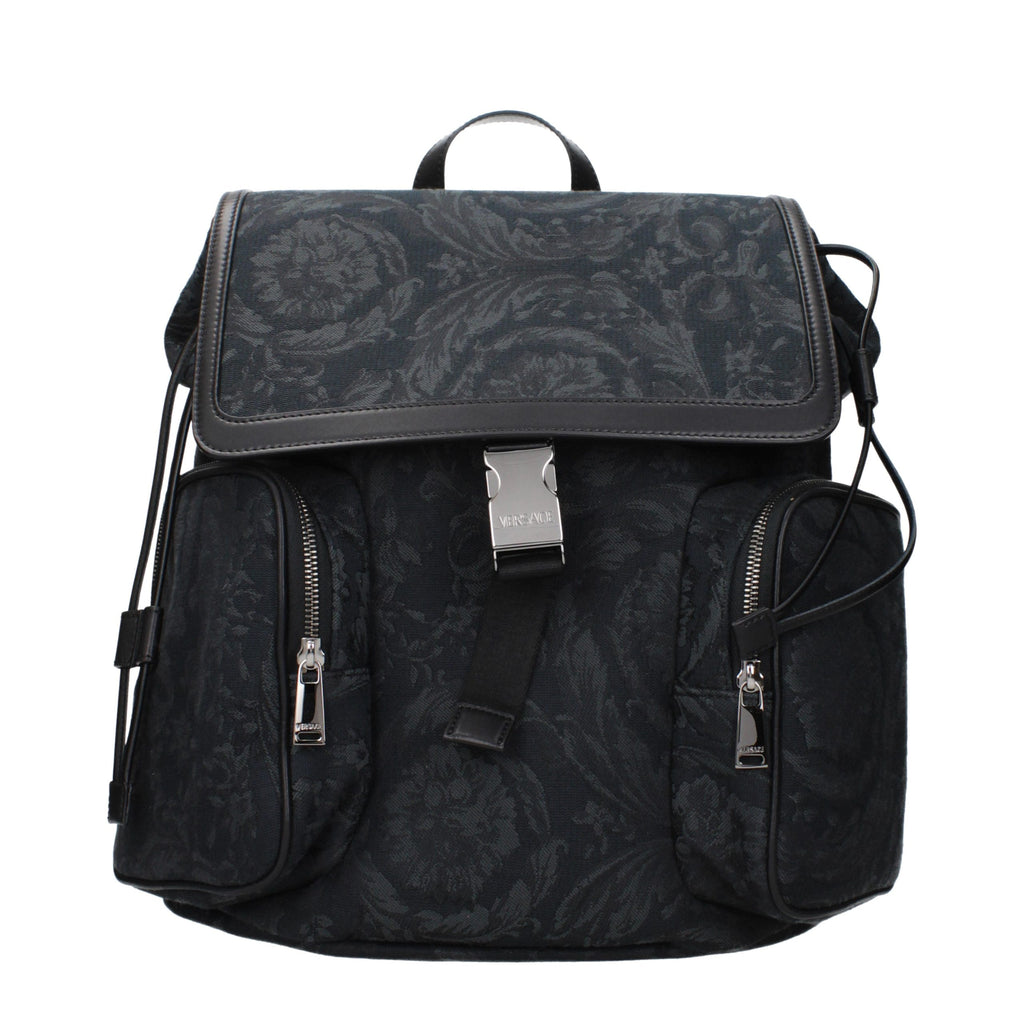 Versace Schwarzer Rucksack aus Stoff