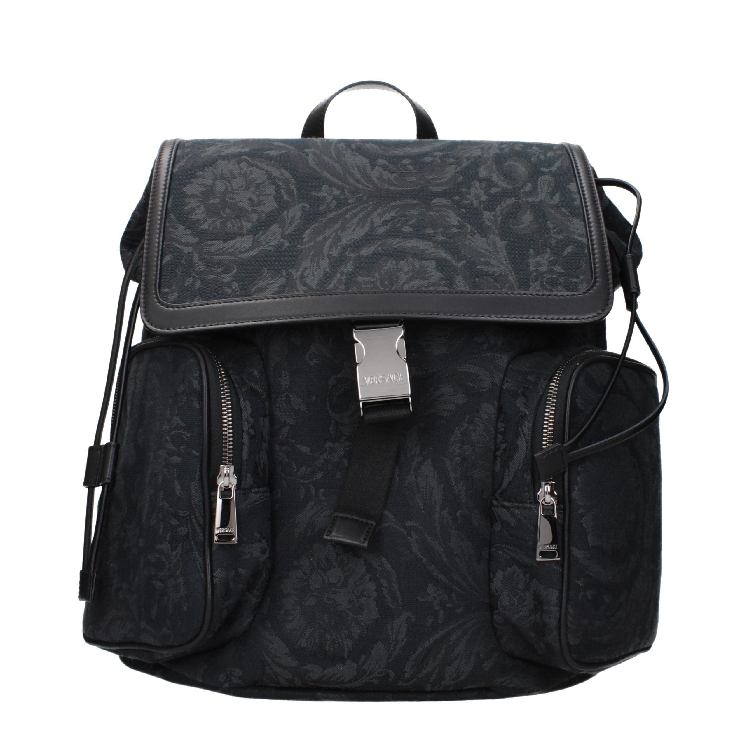 Versace Schwarzer Rucksack aus Stoff
