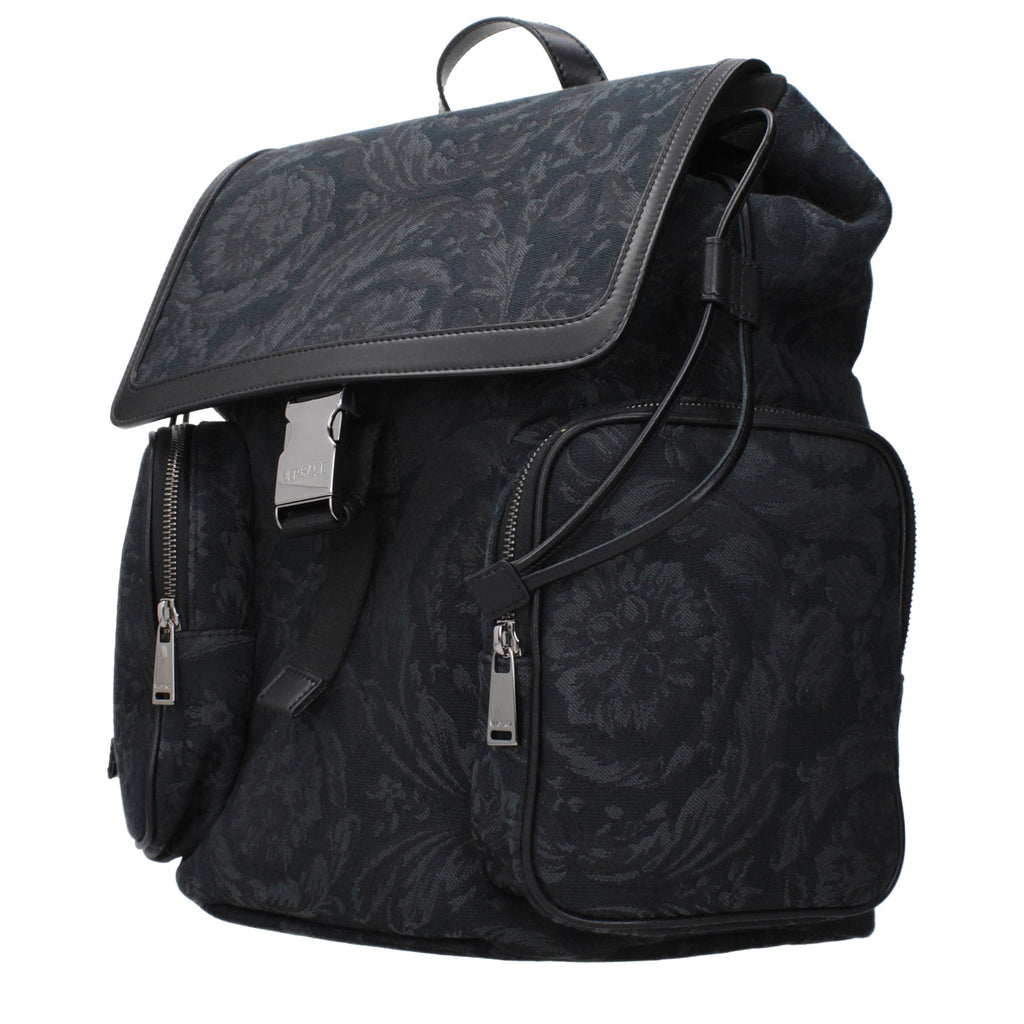 Versace Schwarzer Rucksack aus Stoff