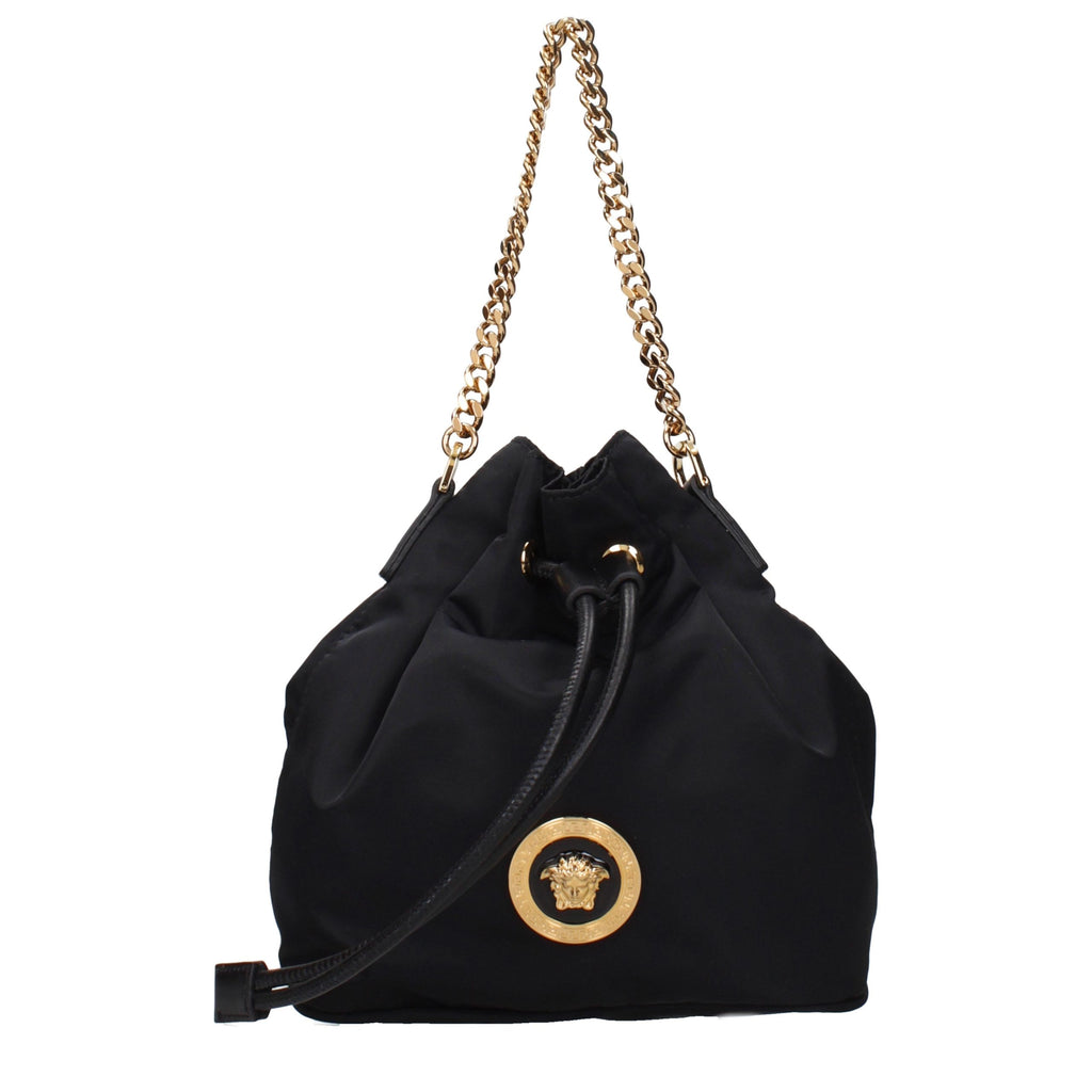 Versace Schwarze Stoffhandtasche