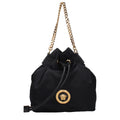 Versace Schwarze Stoffhandtasche