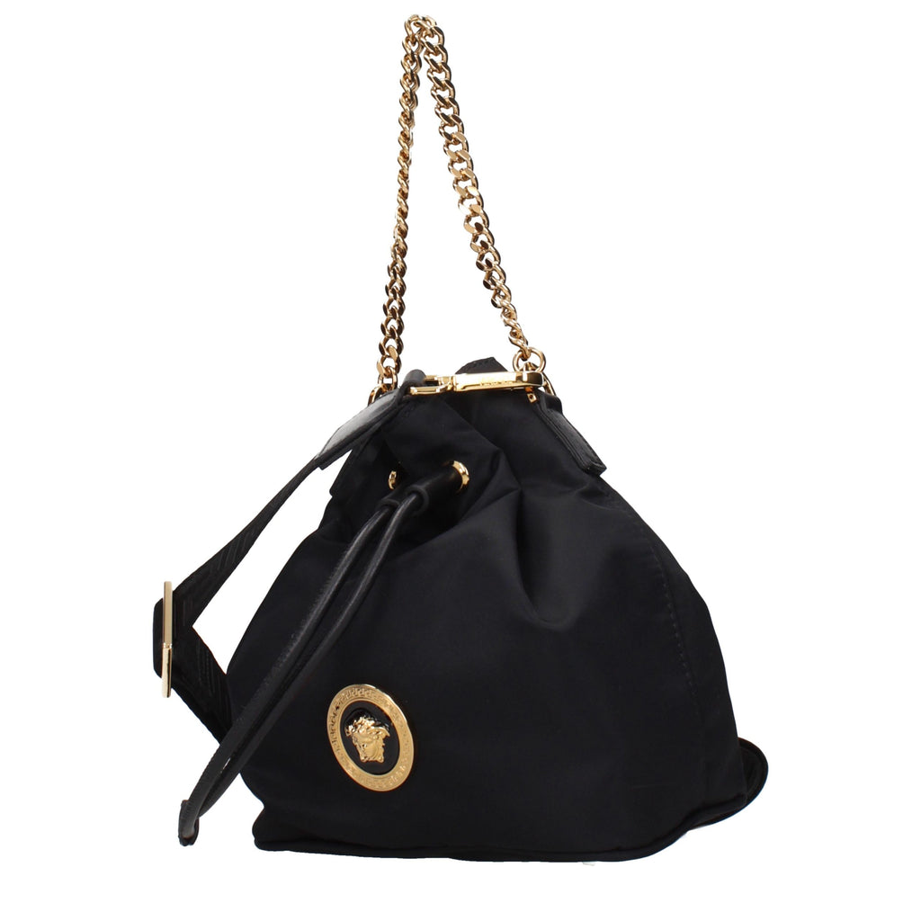 Versace Schwarze Stoffhandtasche