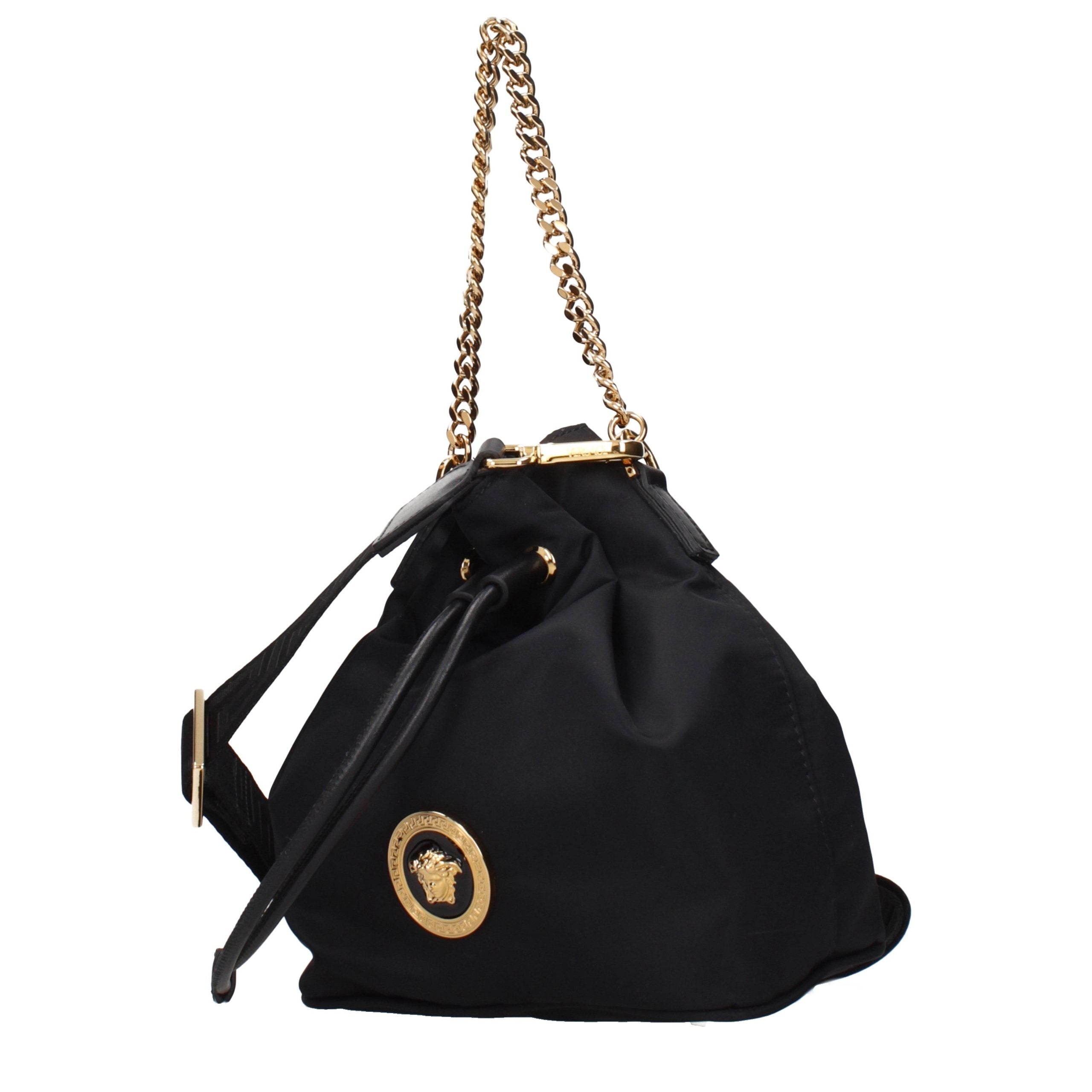 Versace Schwarze Stoffhandtasche