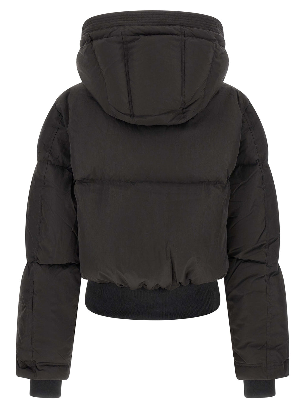 Diesel Schwarze Polyamid-Jacke in voller Länge