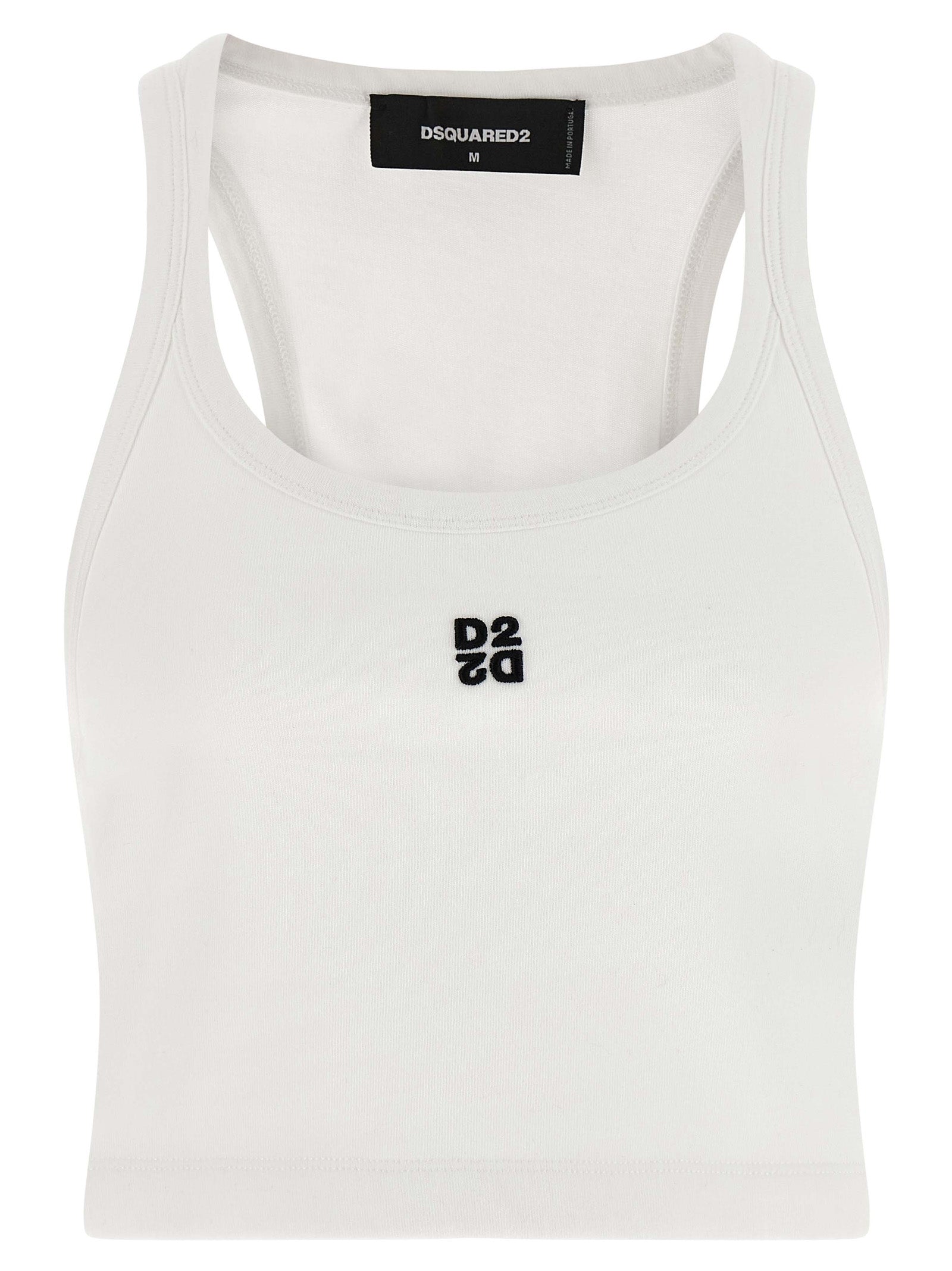 Dsquared² Weiße Baumwoll-Tanktops