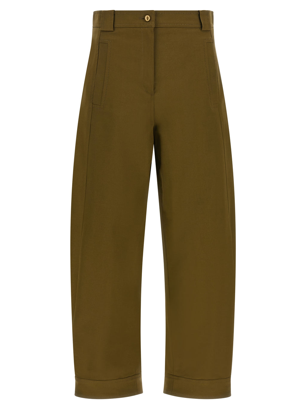 Max Mara Zweifarbige Baumwoll-Cropped-Hose