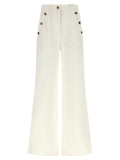 Max Mara Weiße Baumwoll-Hosen mit weitem Bein
