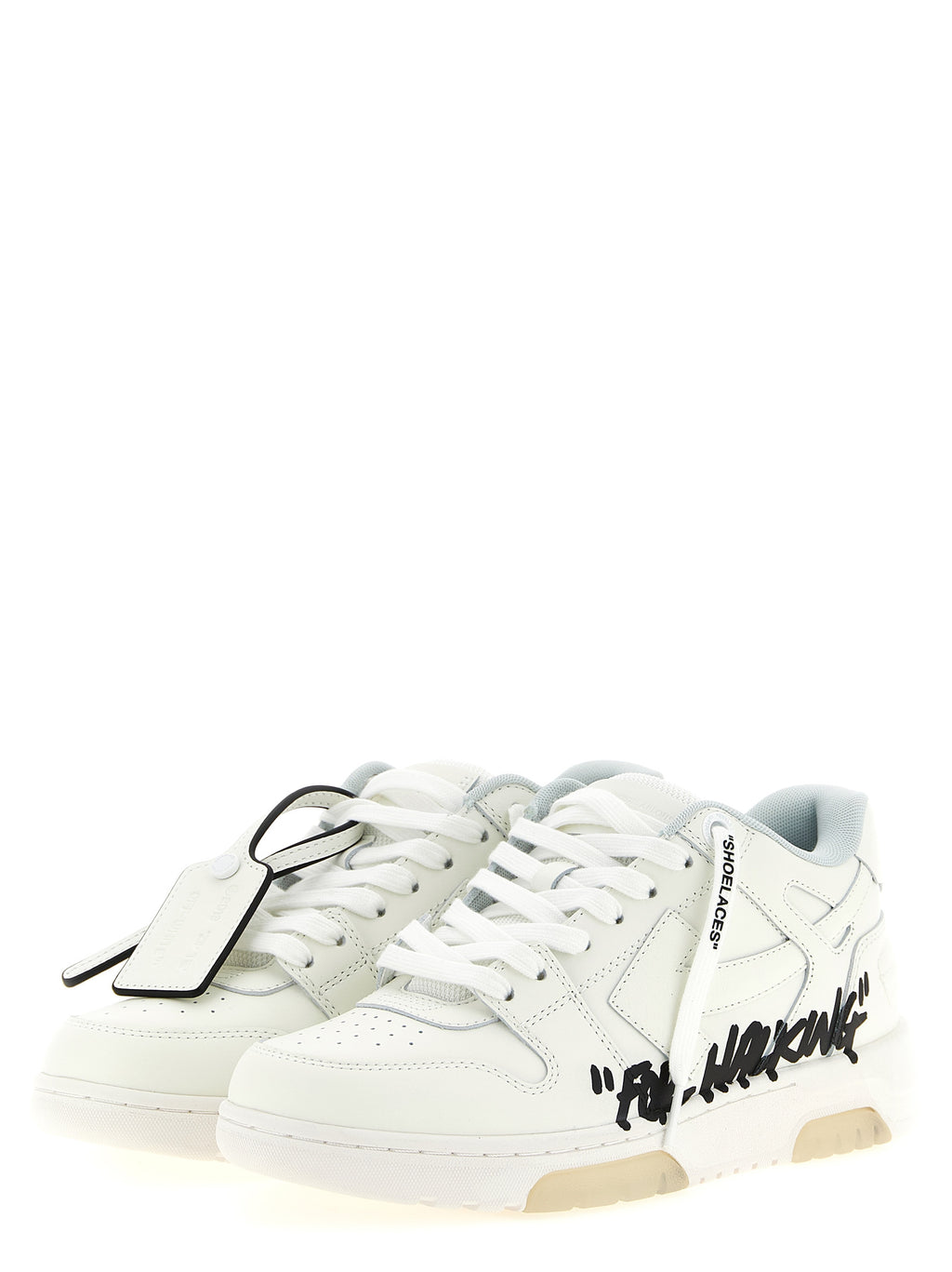 Off-White Zweifarbige Kalbsleder-Sneaker im Athletic-Stil