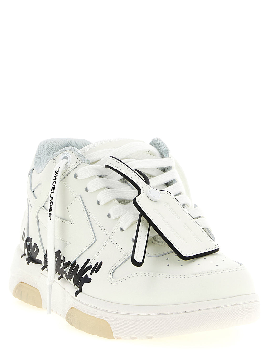Off-White Zweifarbige Kalbsleder-Sneaker im Athletic-Stil