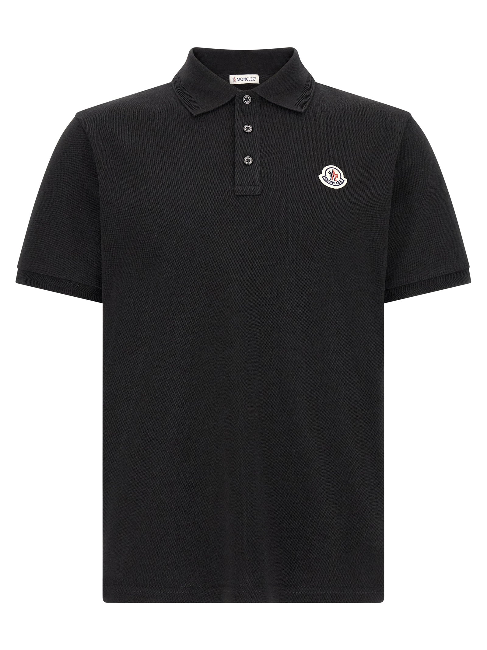 Moncler Schwarzes Baumwoll-Poloshirt