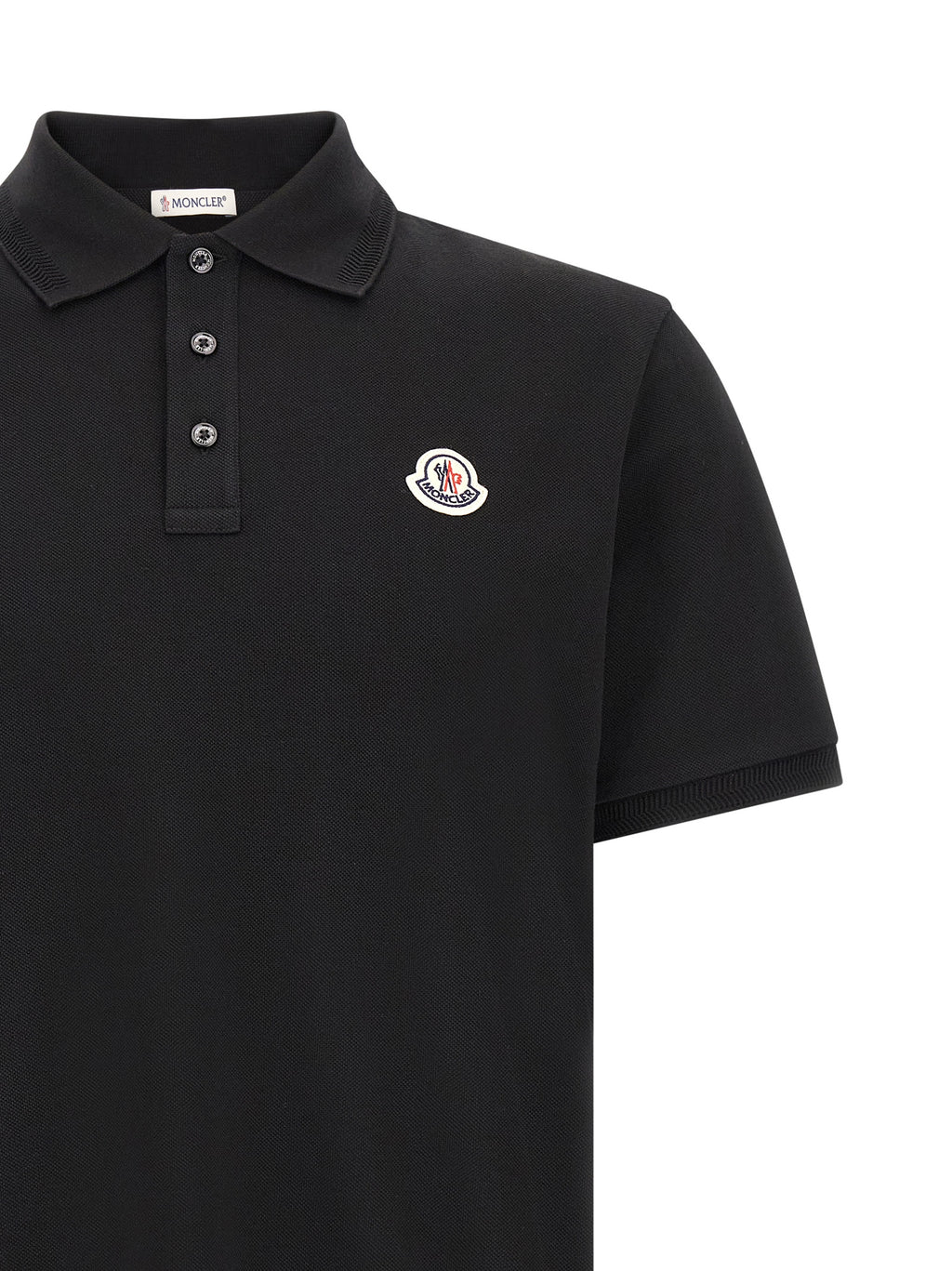 Moncler Schwarzes Baumwoll-Poloshirt
