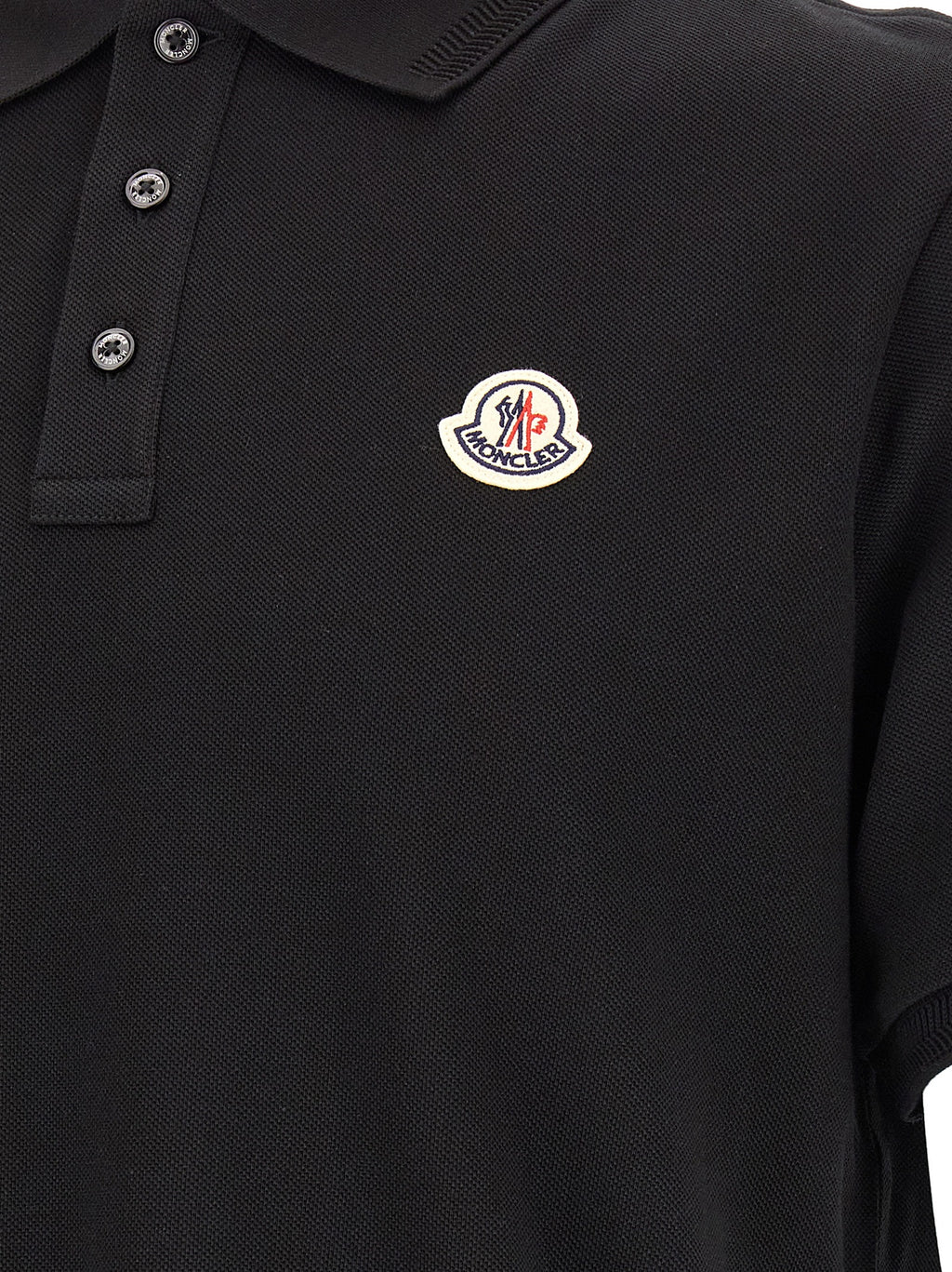 Moncler Schwarzes Baumwoll-Poloshirt