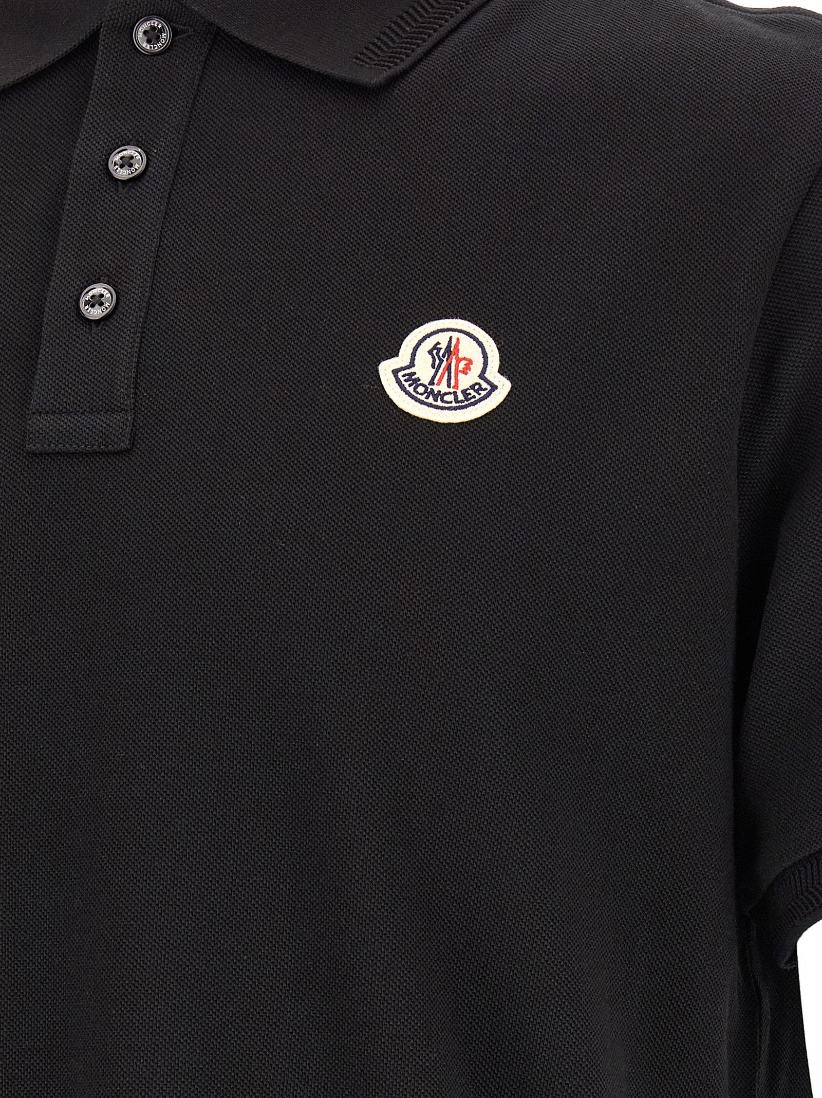 Moncler Schwarzes Baumwoll-Poloshirt