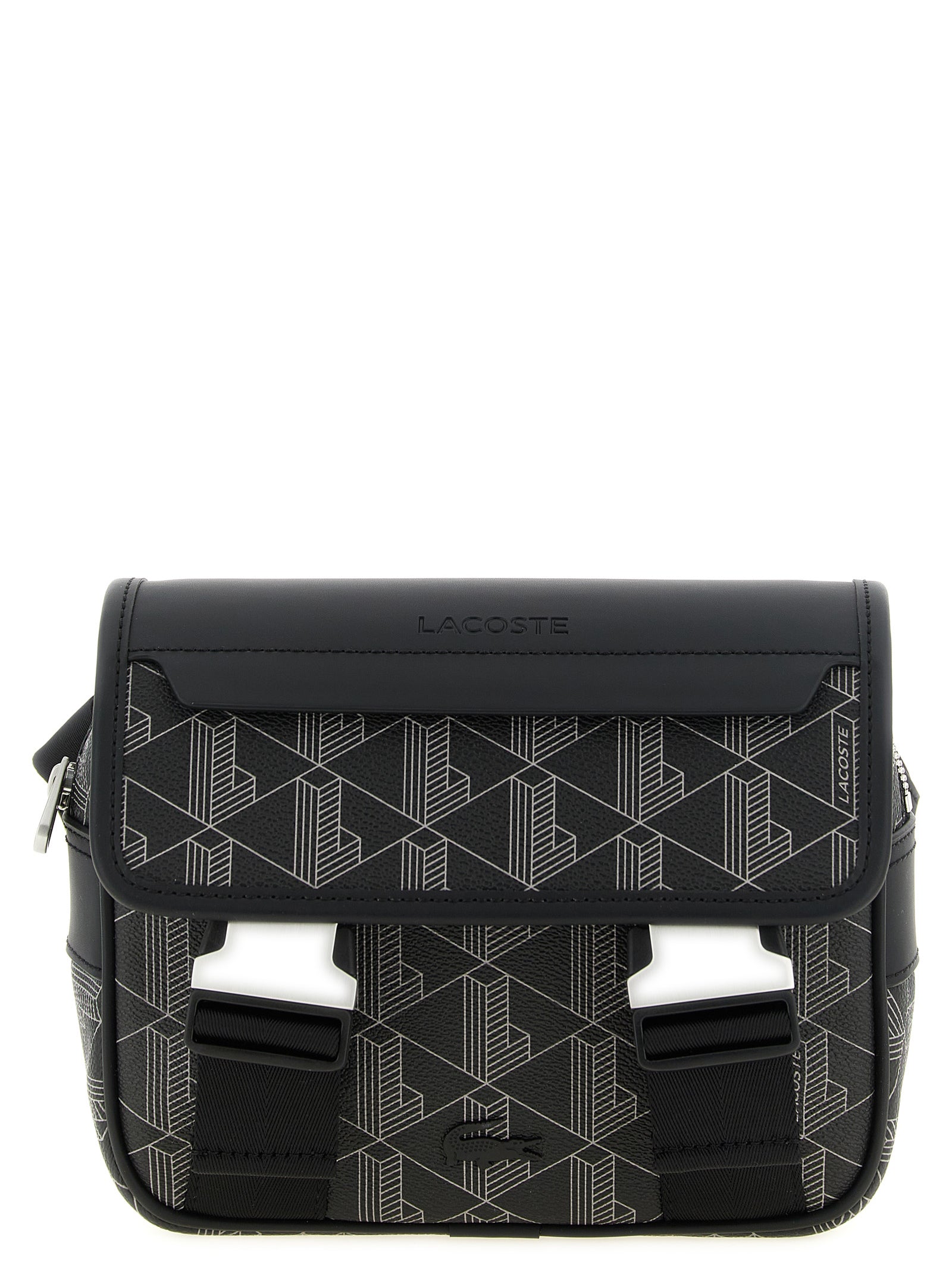 Lacoste Schwarze PVC Umhängetasche