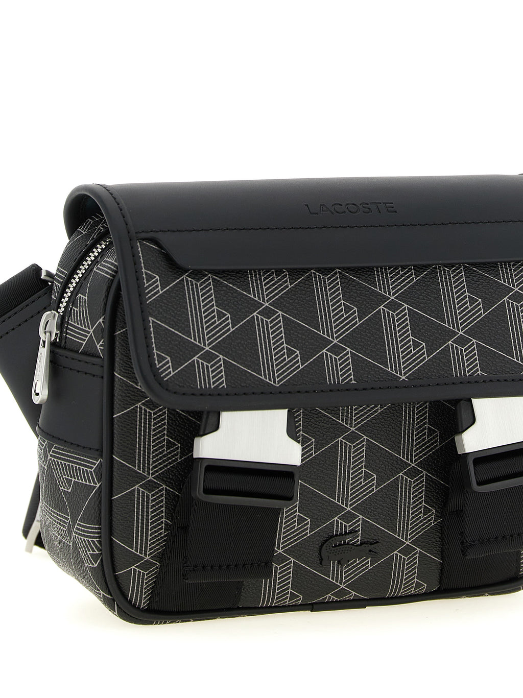Lacoste Schwarze PVC Umhängetasche