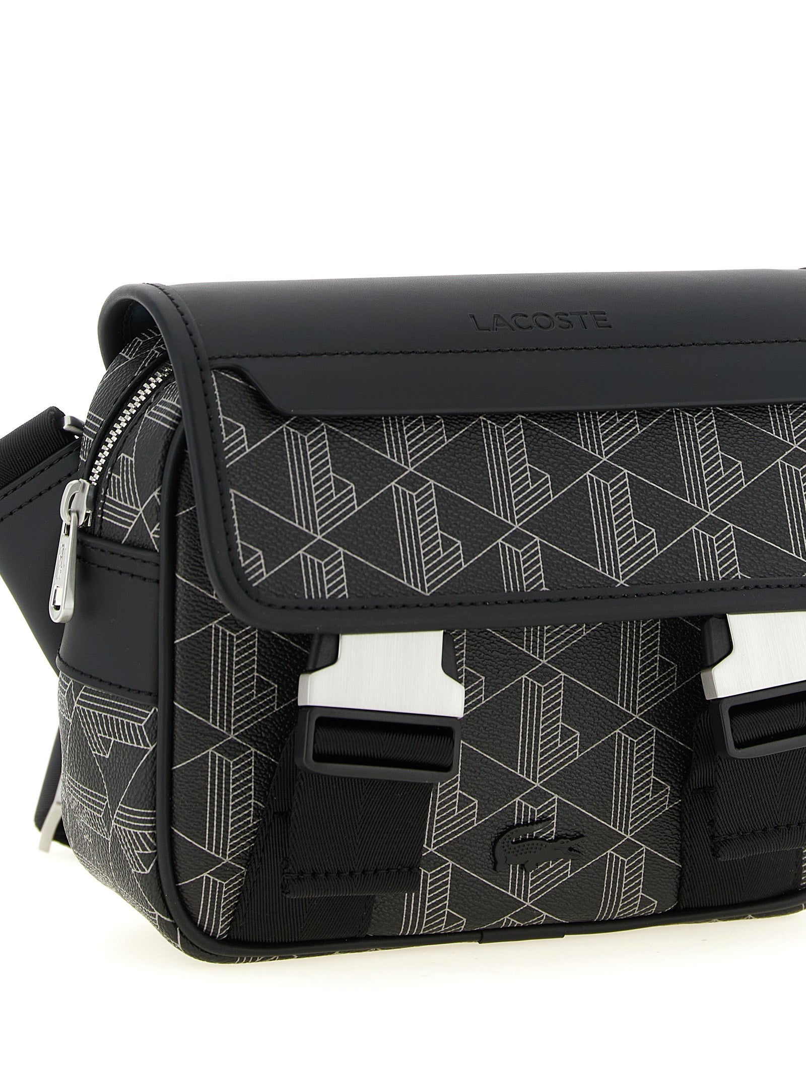 Lacoste Schwarze PVC Umhängetasche
