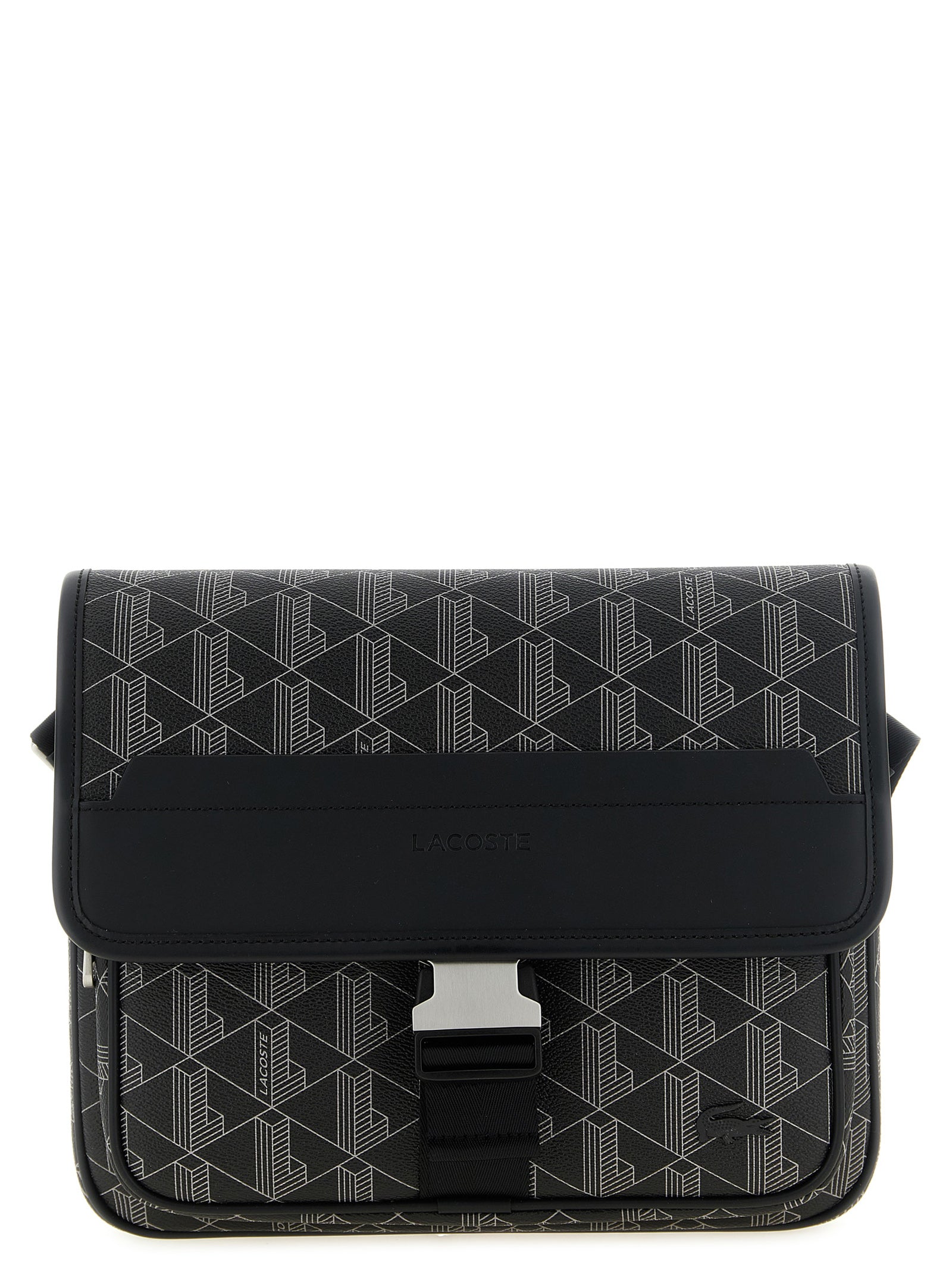 Lacoste Schwarze PVC Umhängetasche