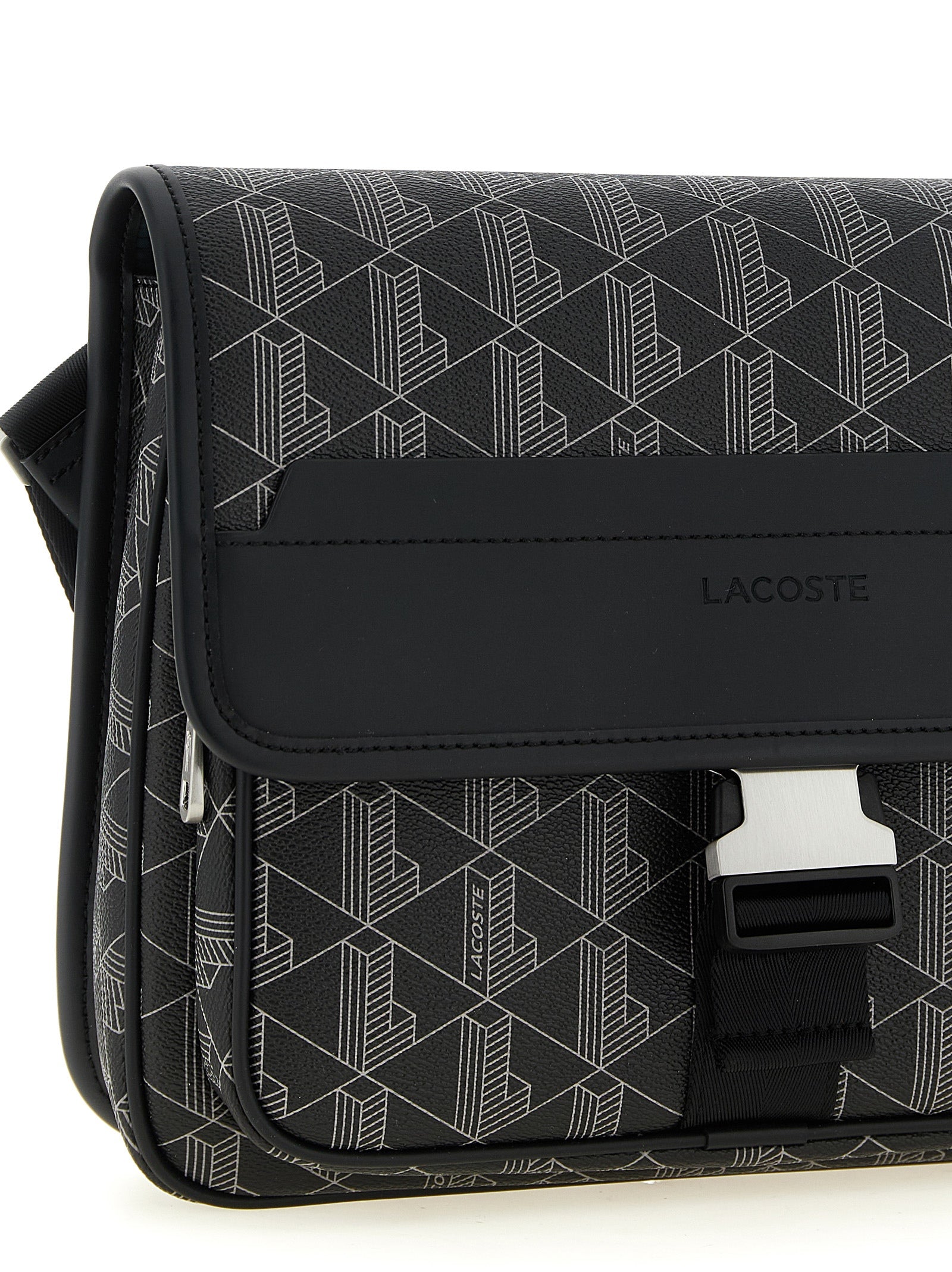 Lacoste Schwarze PVC Umhängetasche