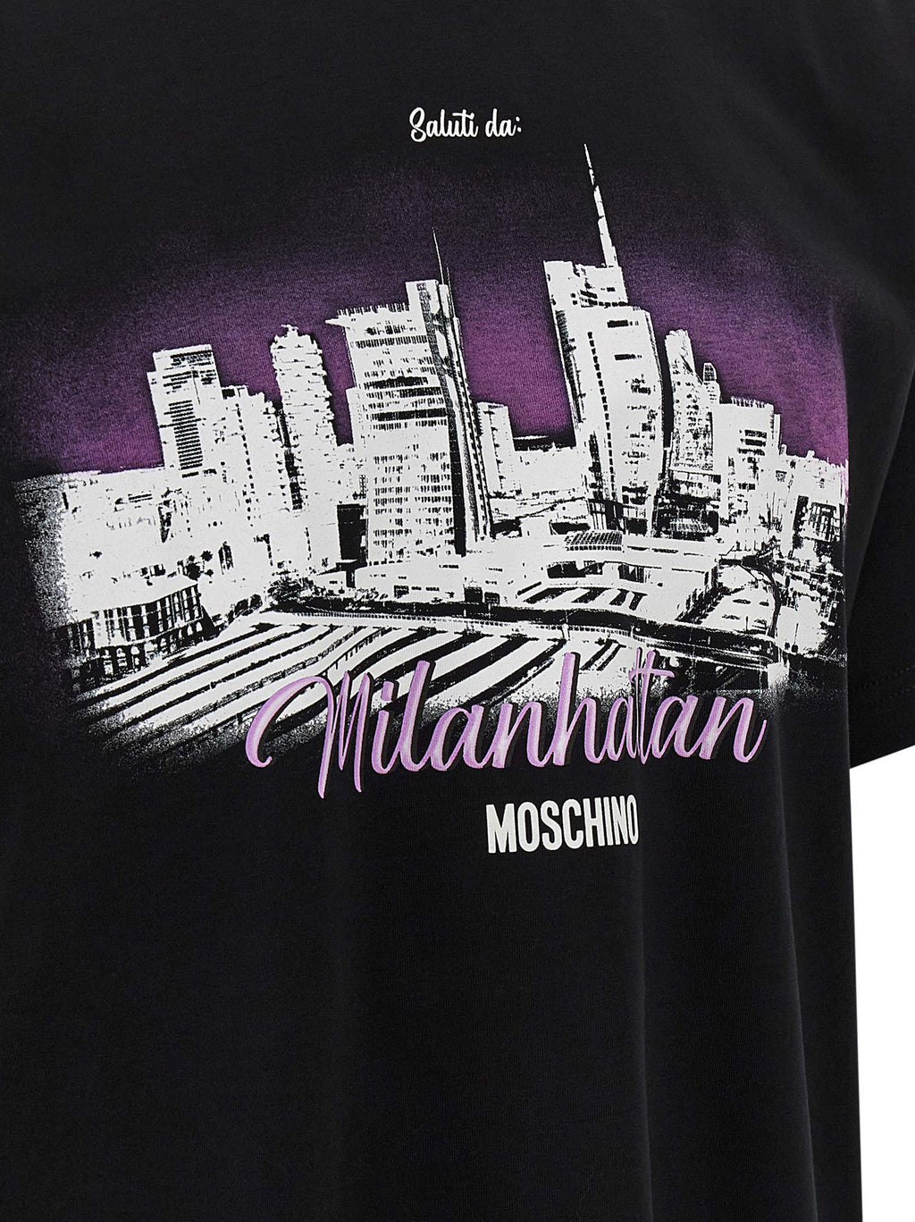 Moschino Schwarzes Baumwoll-T-Shirt