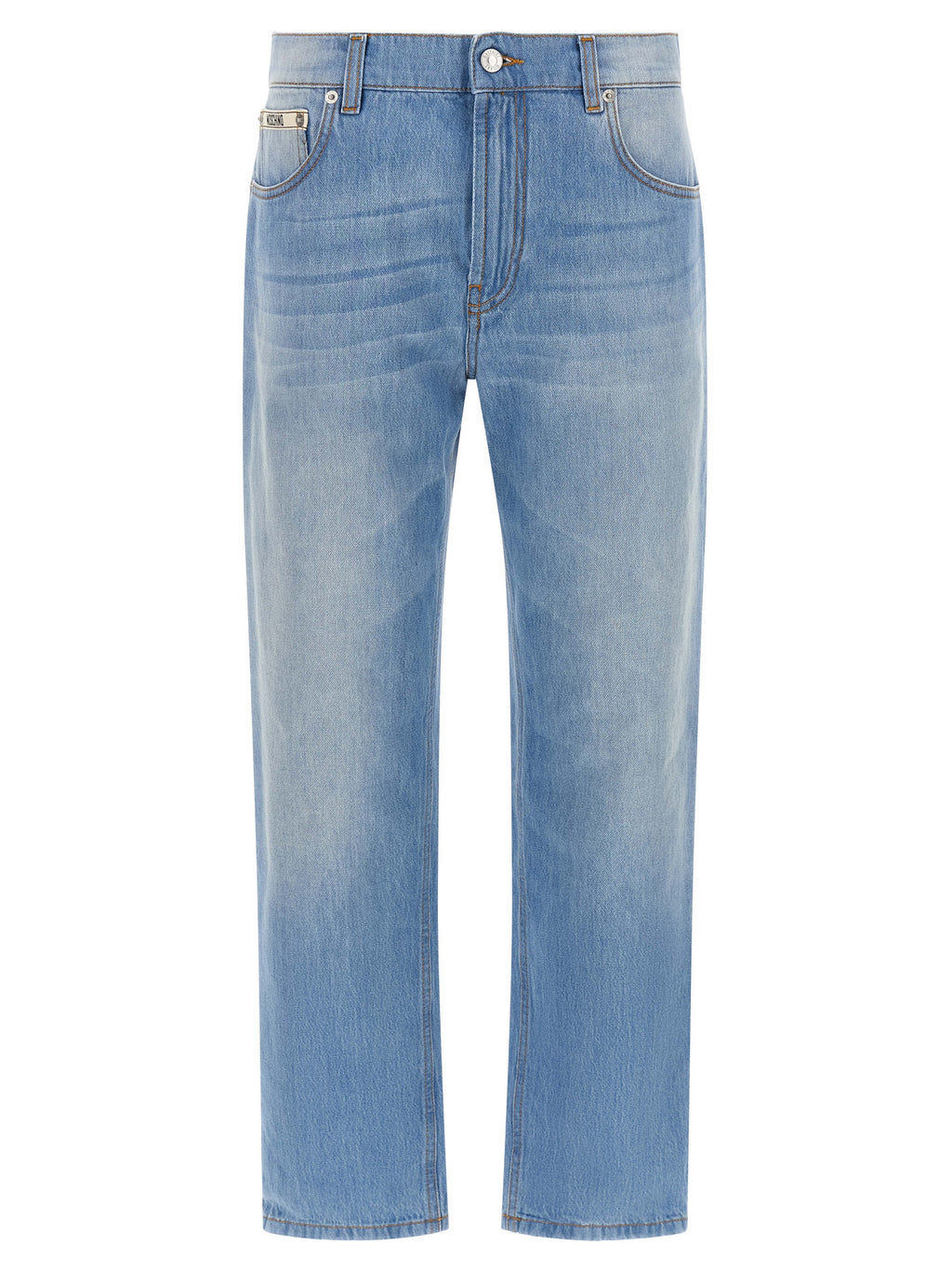 Moschino Blaue Jeans aus Baumwolle im geraden Schnitt