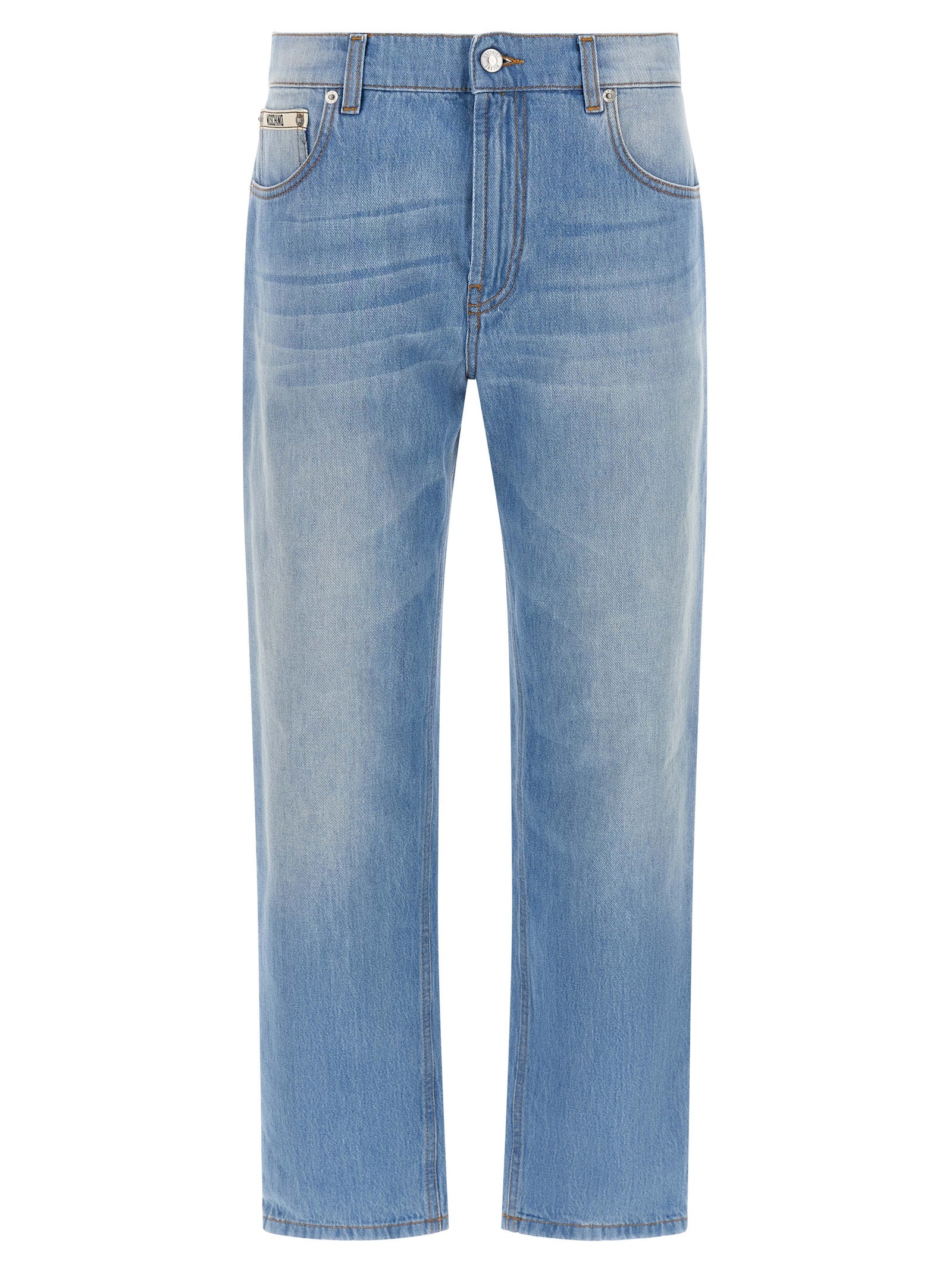 Moschino Blaue Jeans aus Baumwolle im geraden Schnitt