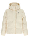 Polo Ralph Lauren Weiße Polyester-Jacke in voller Länge