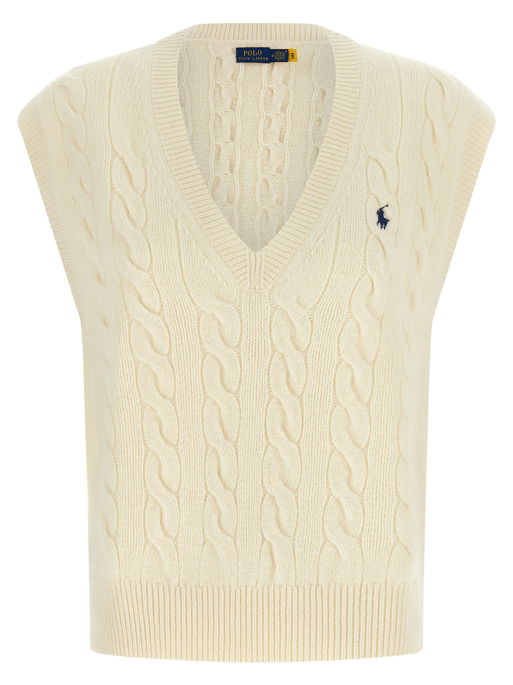 Polo Ralph Lauren Ärmellose weiße Wolljacke