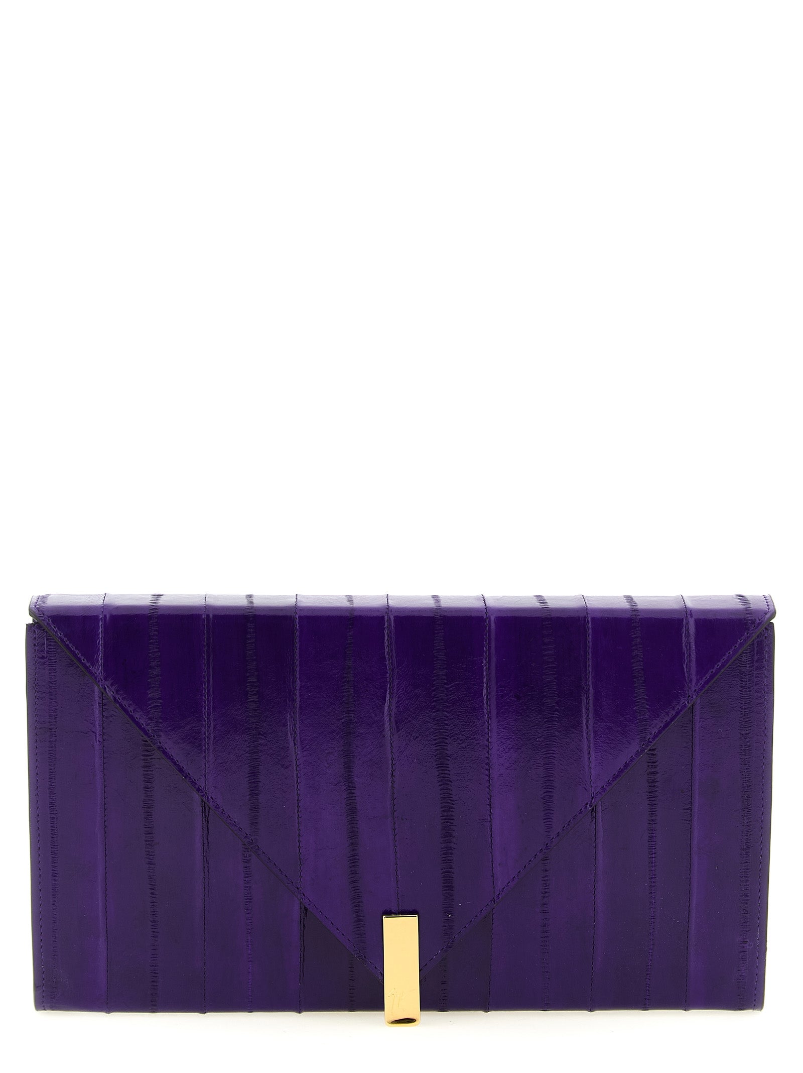 Giuseppe Zanotti Violette Leder-Clutch