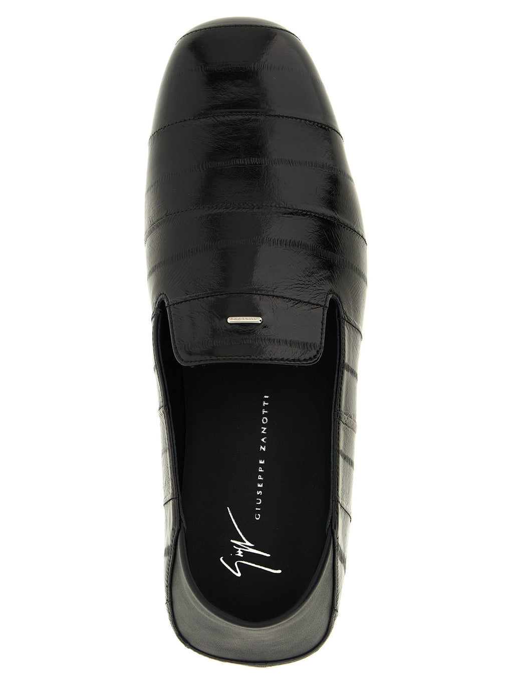 Giuseppe Zanotti Schwarze Leder Loafer zum Hineinschlüpfen