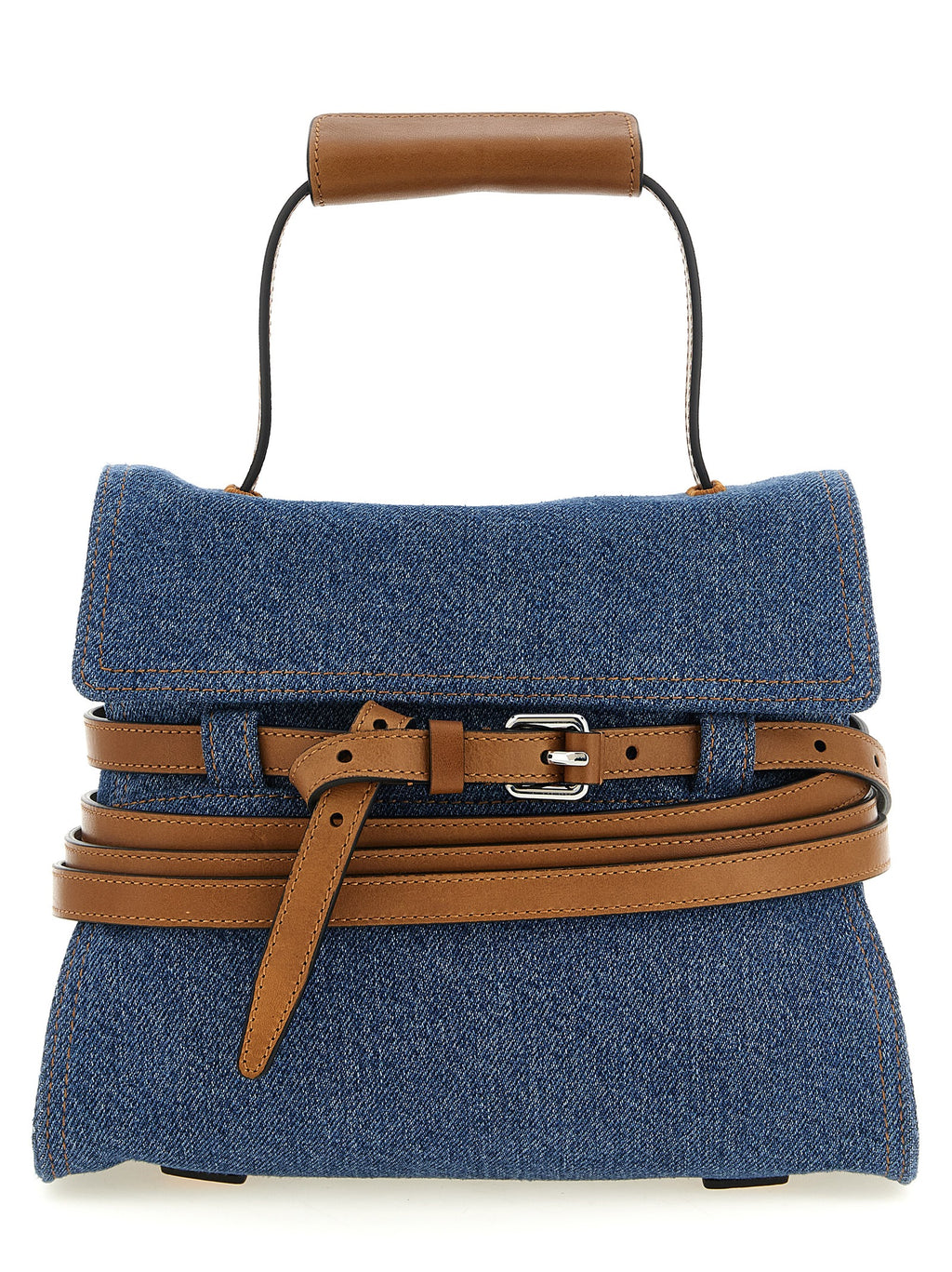 Moschino Blaue Baumwoll-Handtasche