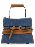 Moschino Blaue Baumwoll-Handtasche