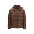 Moncler Braune Polyamid-Jacke in voller Länge