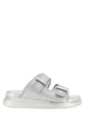 Alexander McQueen Silberne Gummislipper
