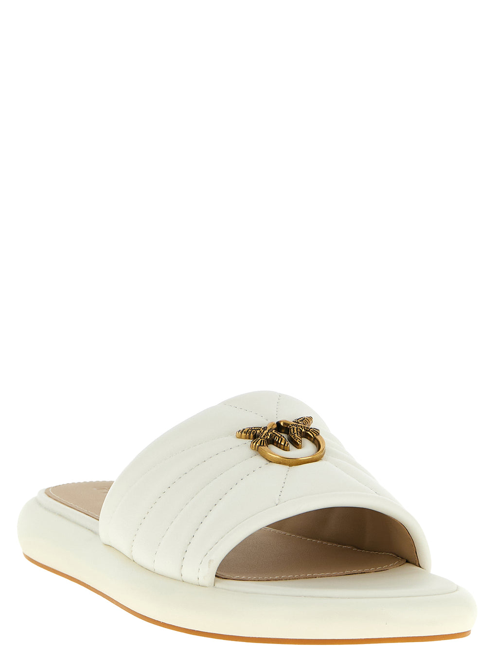 PINKO Weiße Lammleder-Slipper