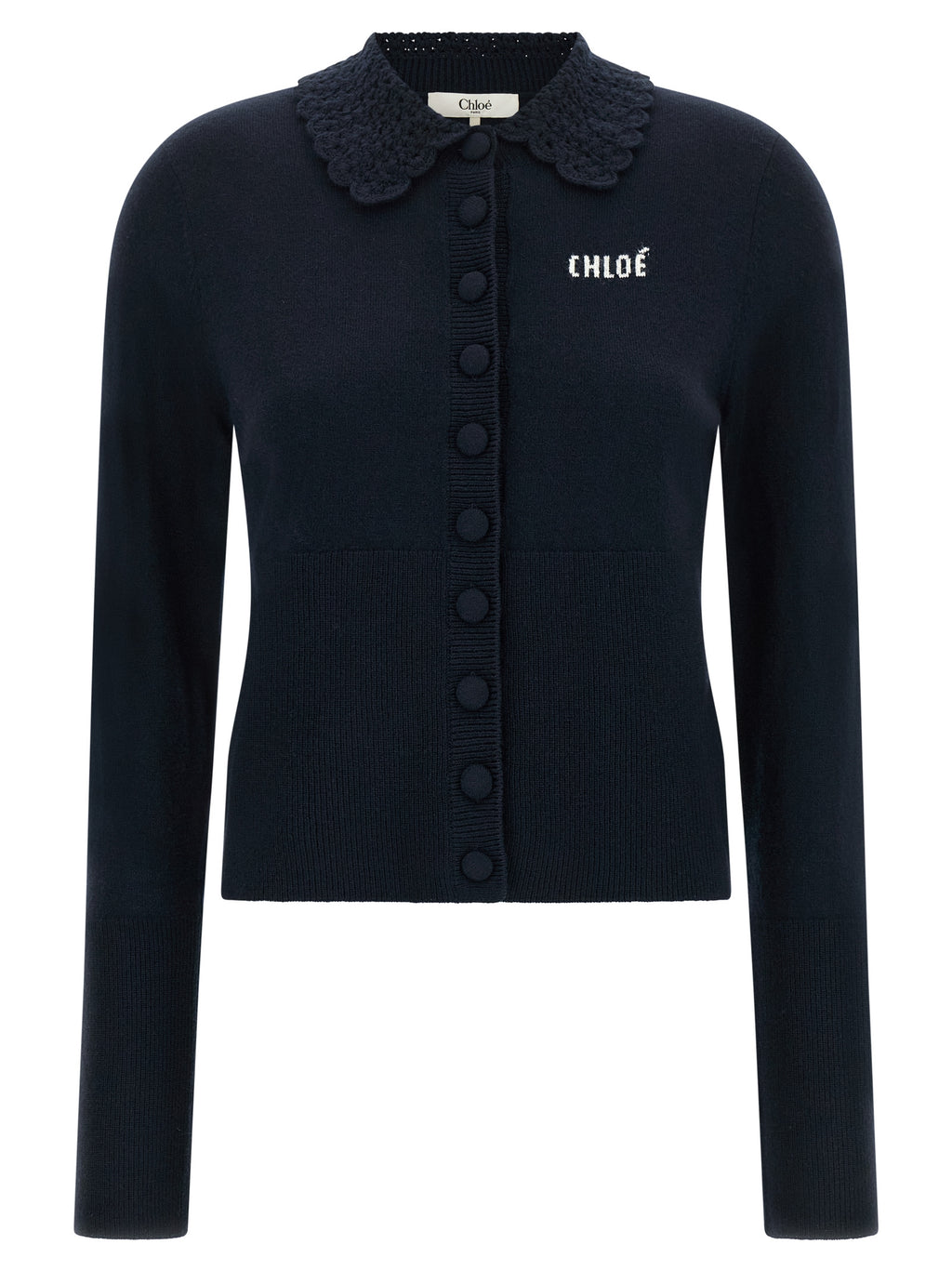 Chloé Blauer Wollcardigan