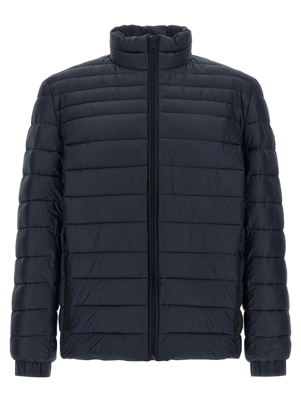Hugo Boss Blaue Polyamid-Jacke in voller Länge